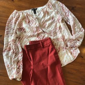 WHBM blouse and cropped pants